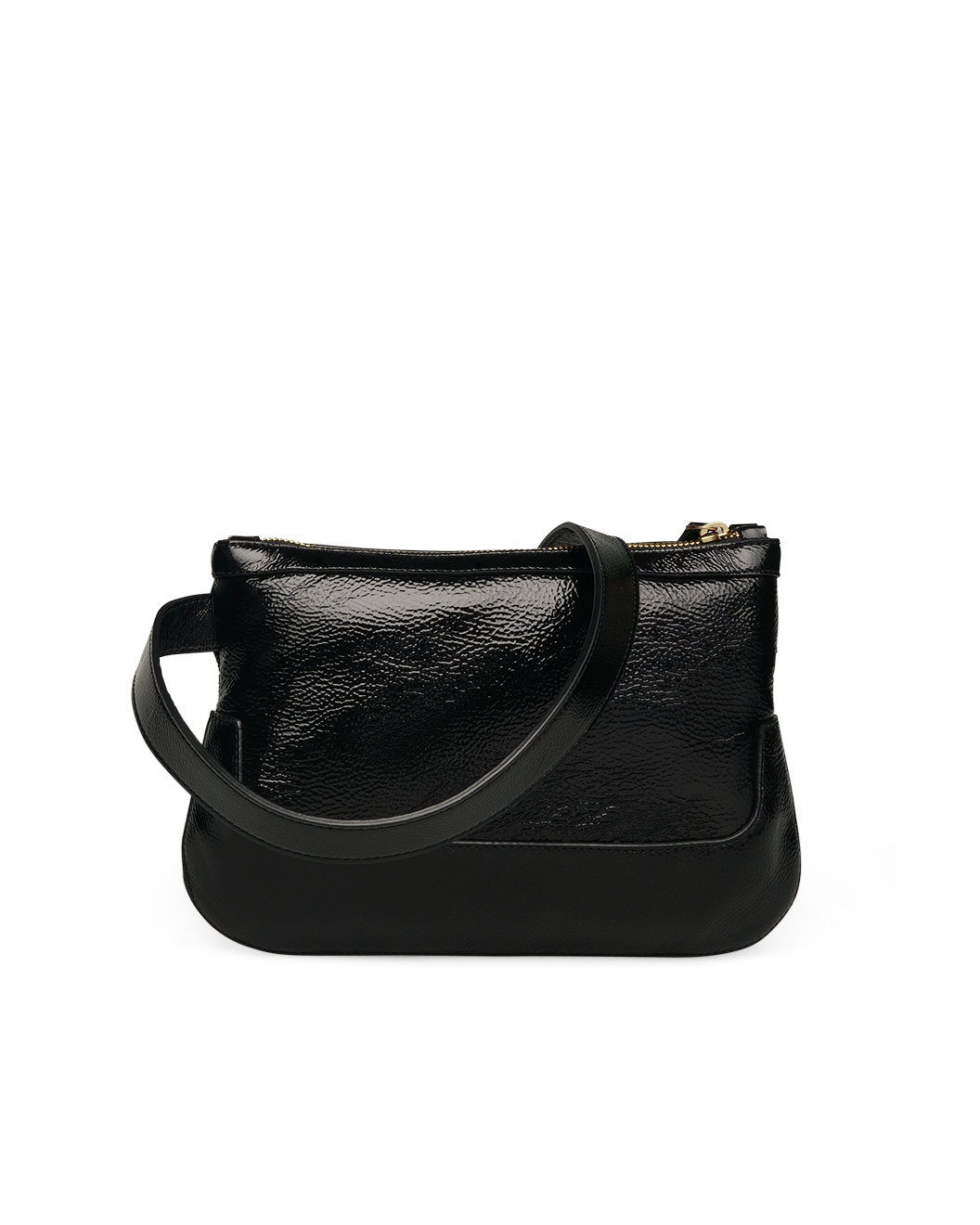 the festival glossy black crossbody bag