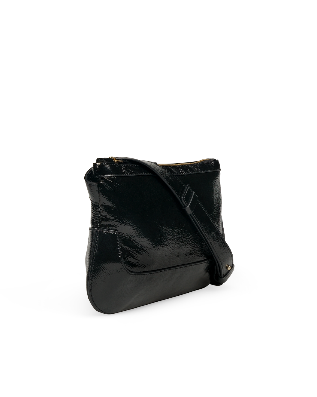 the festival glossy black crossbody bag