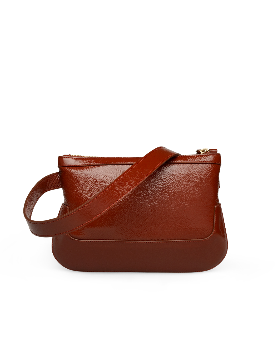 the festival glossy brunette crossbody bag
