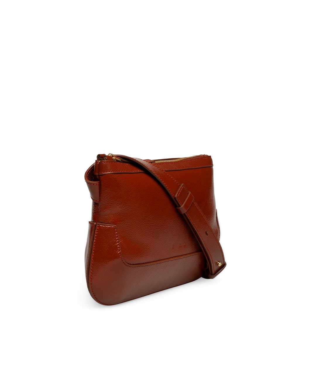 the festival glossy brunette crossbody bag