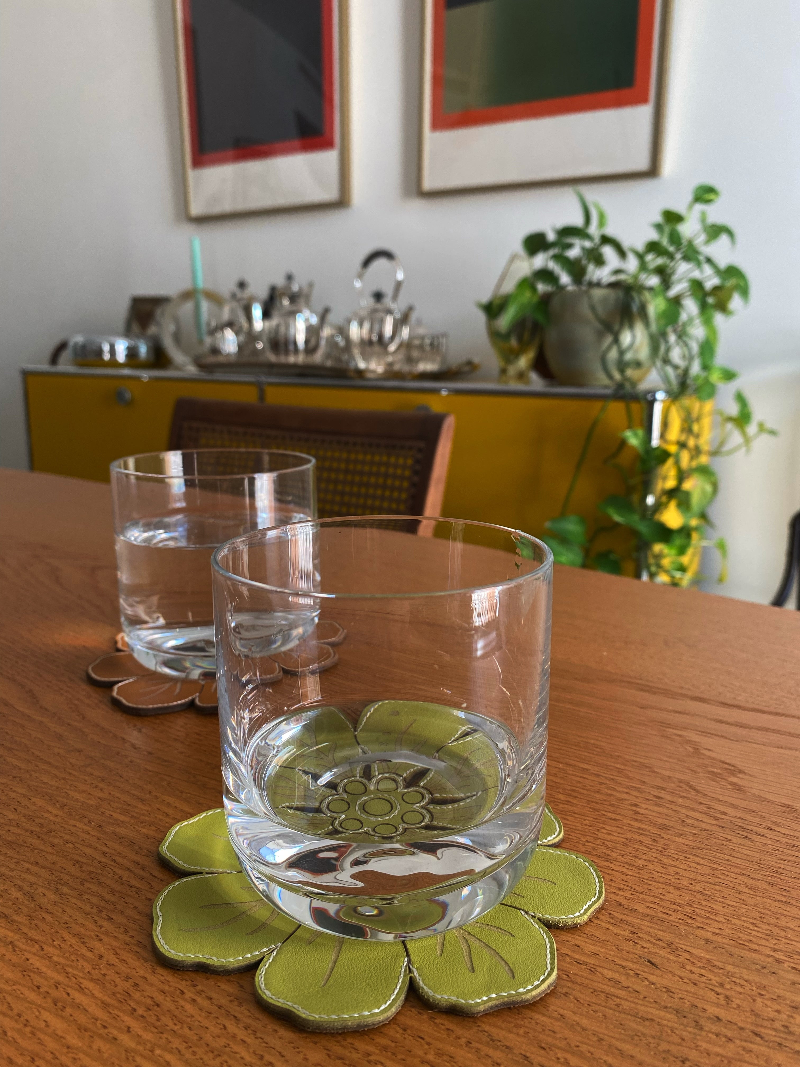 tan mini flor coaster - 6 pieces