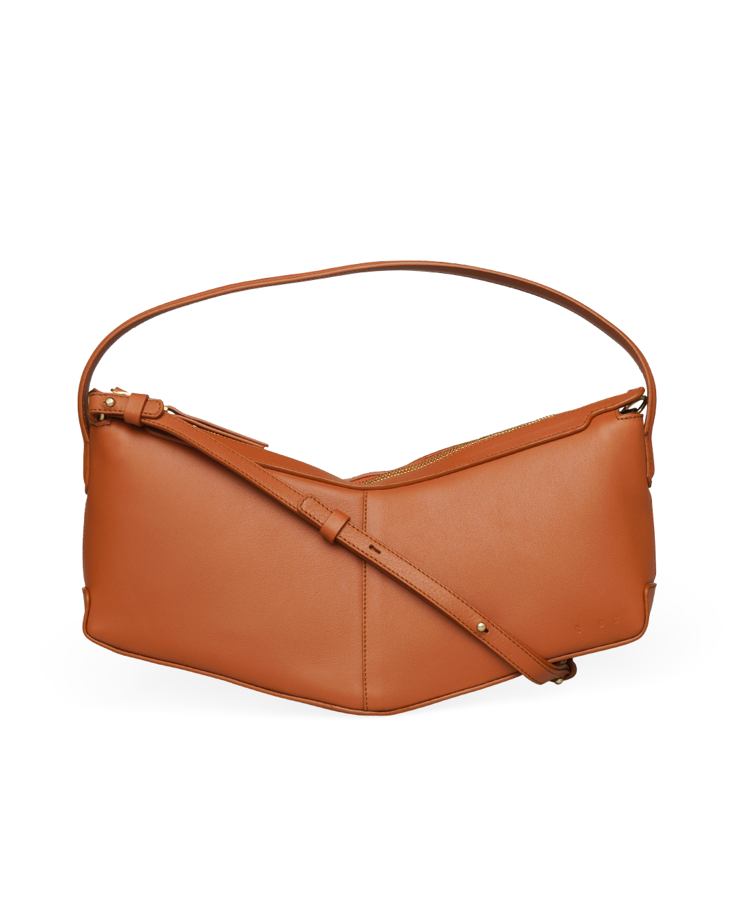 the V baguette tan shoulder bag