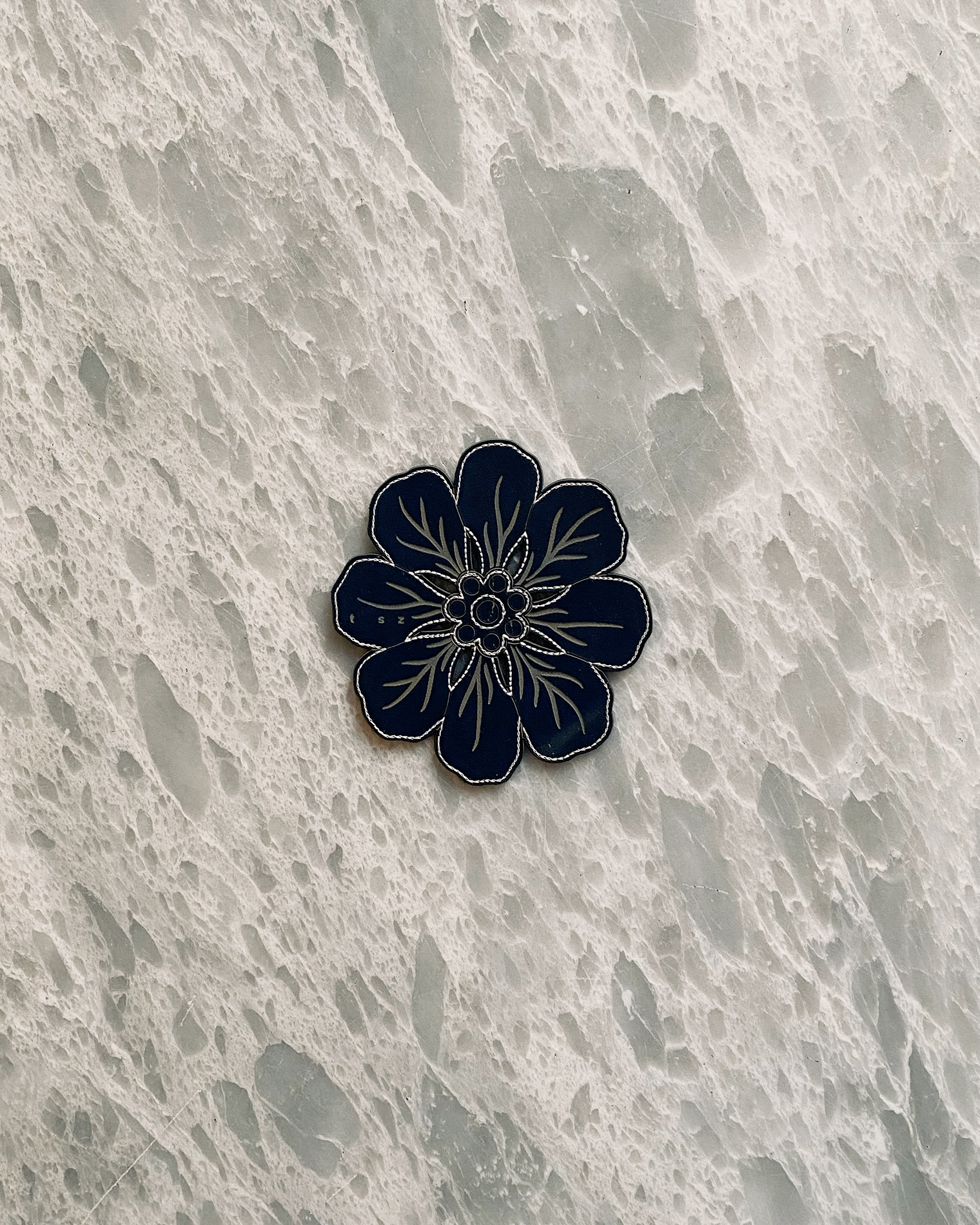 navy mini flor coaster - 6 pieces