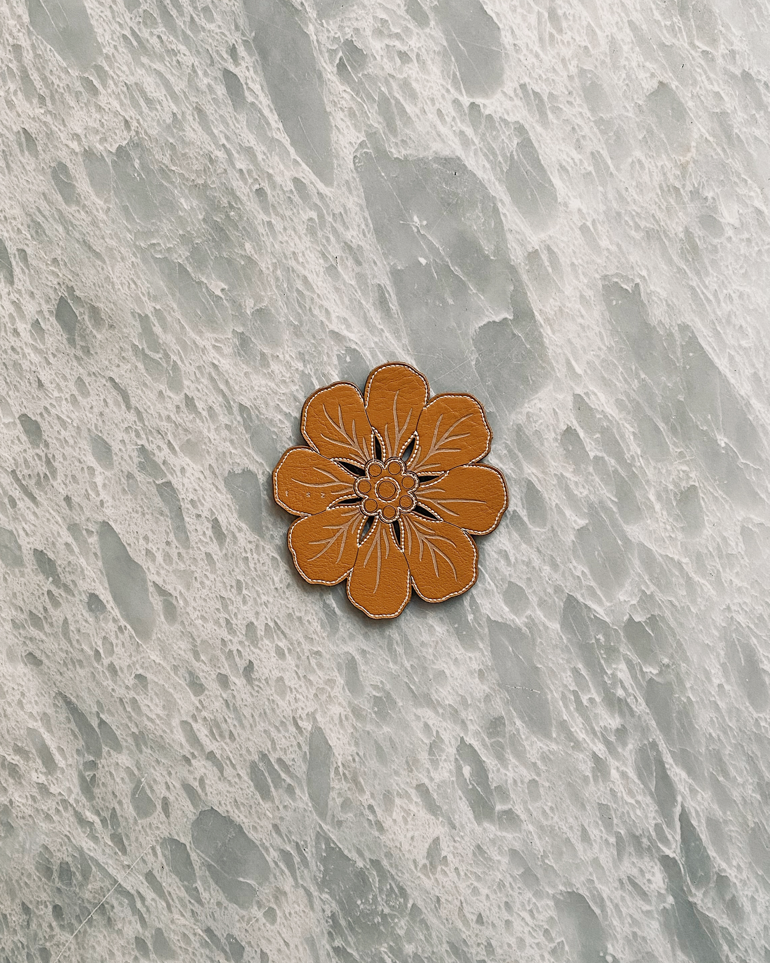 tan mini flor coaster - 6 pieces