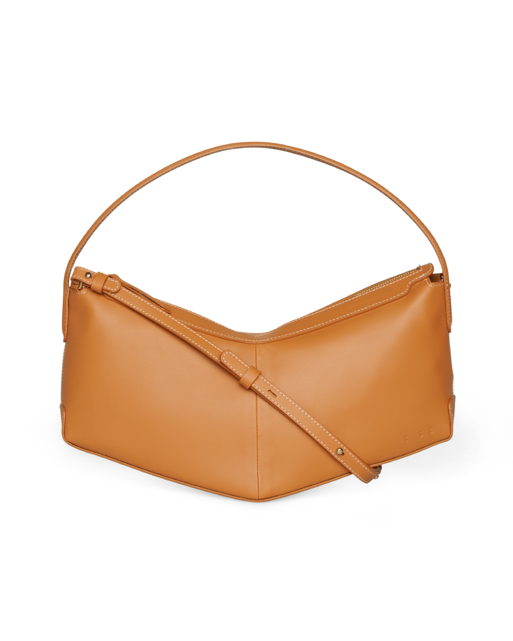 the V baguette cognac shoulder bag