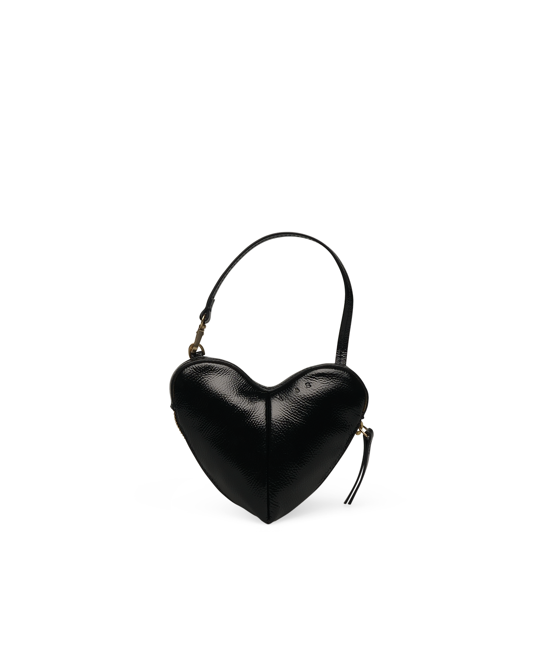 the corazón glossy black pouch