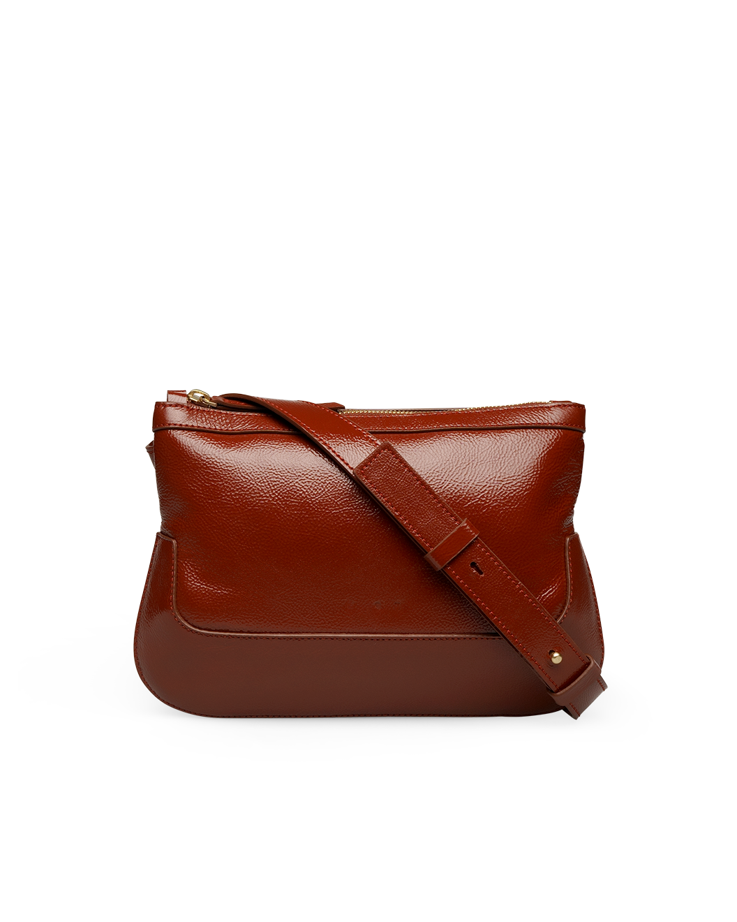 the festival glossy brunette crossbody bag