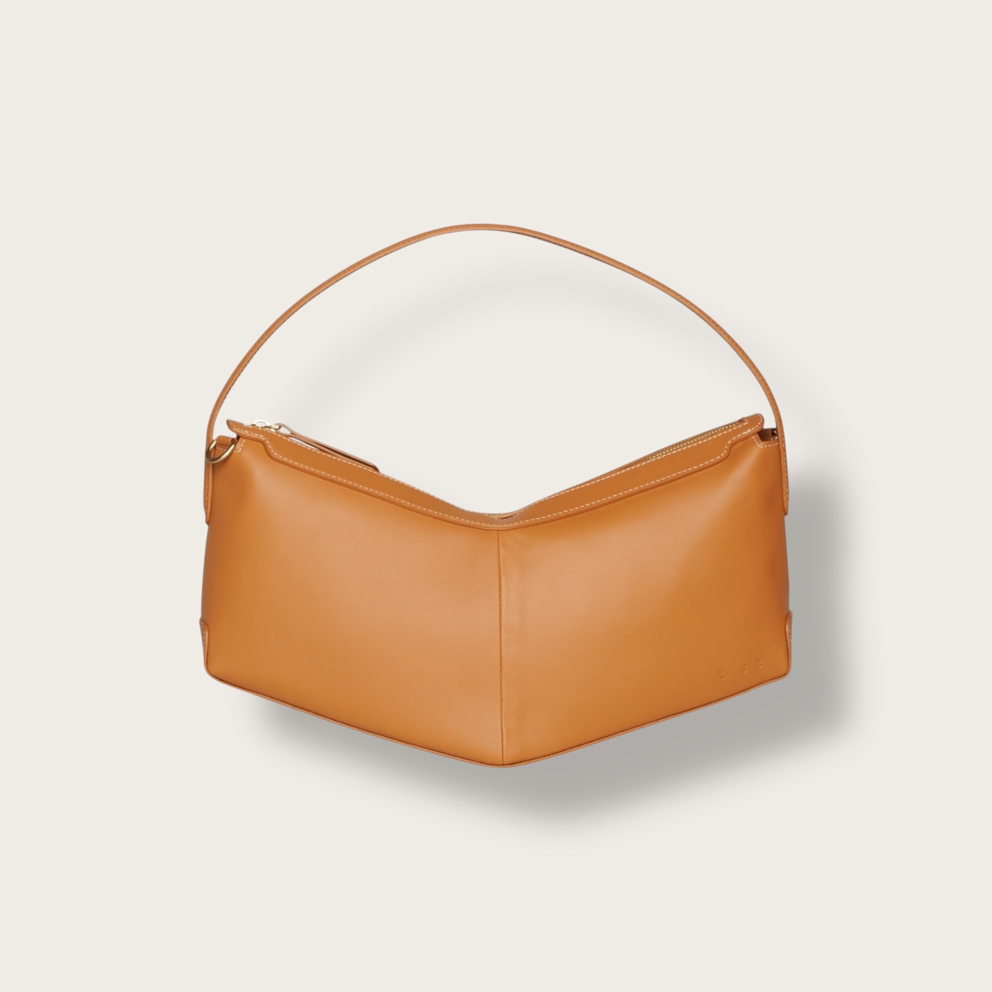 the V baguette cognac shoulder bag