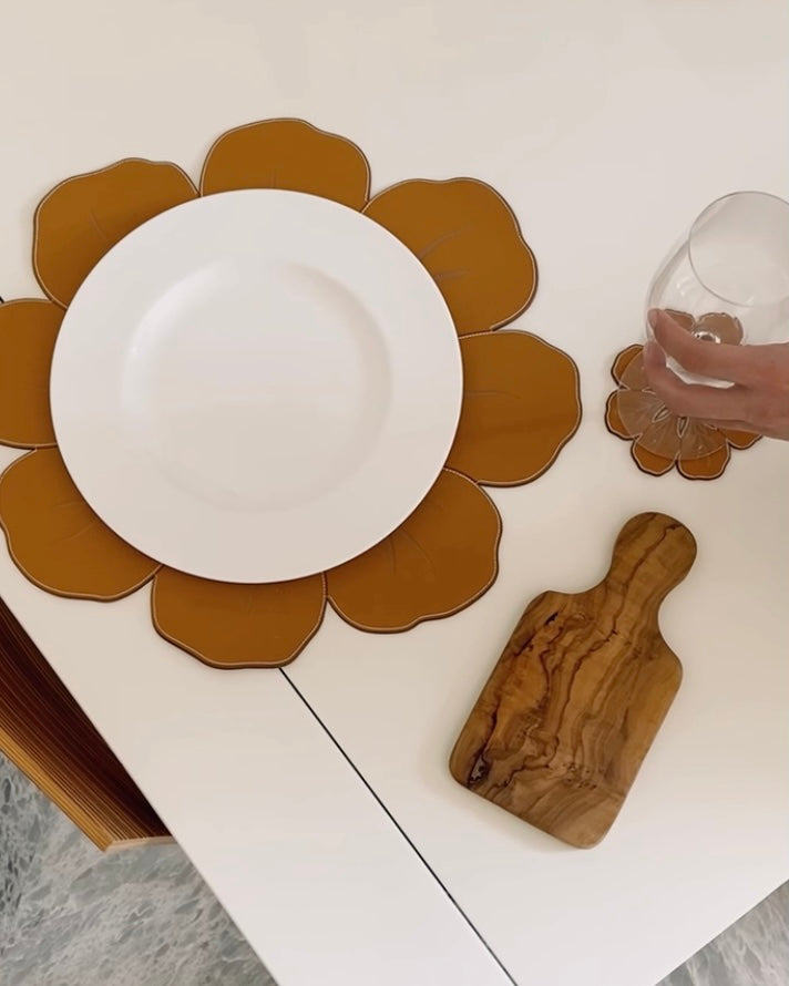 ocre maxi flor table layer - 6 pieces