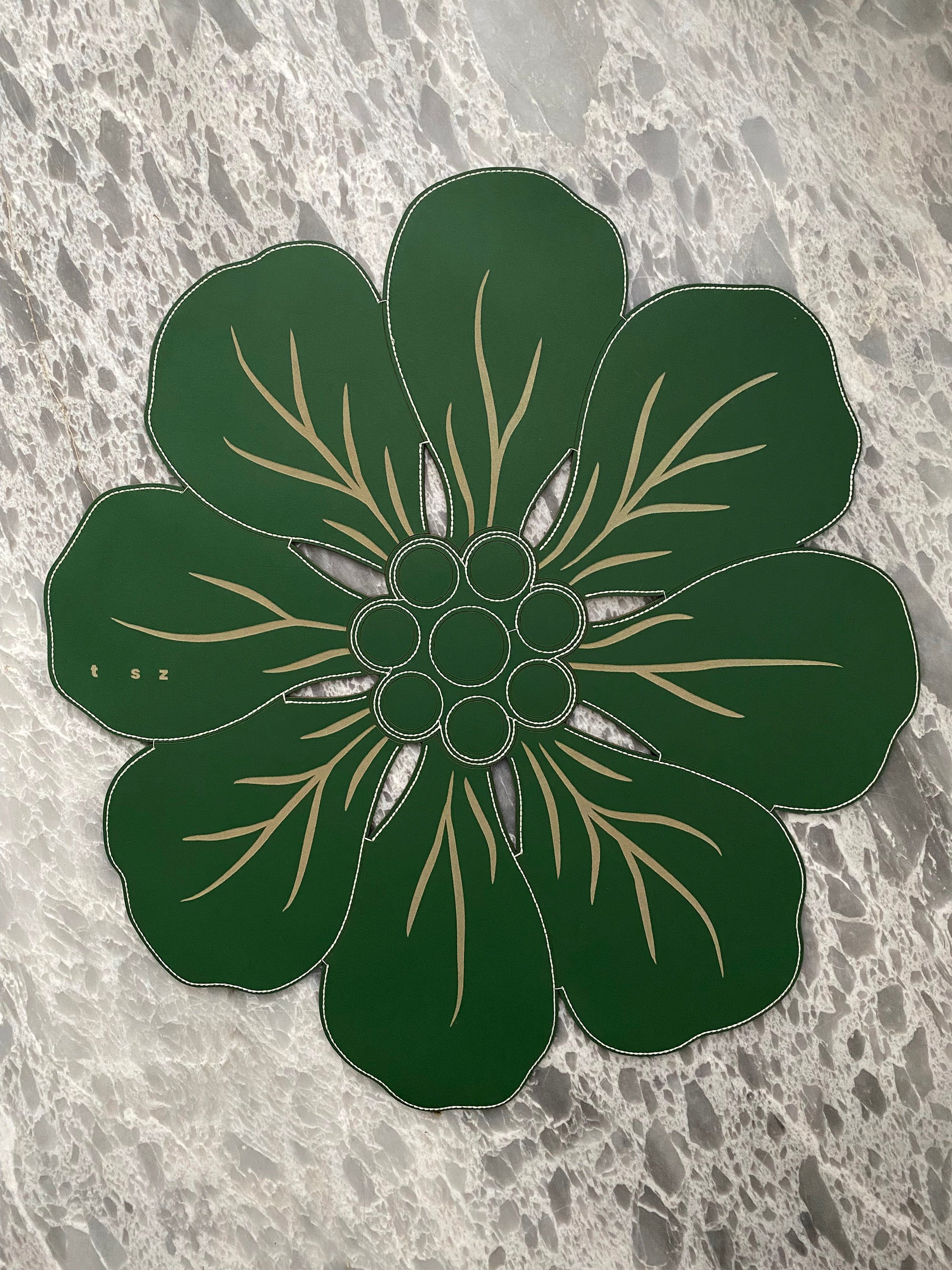 emerald green maxi flor table layer - 6 pieces