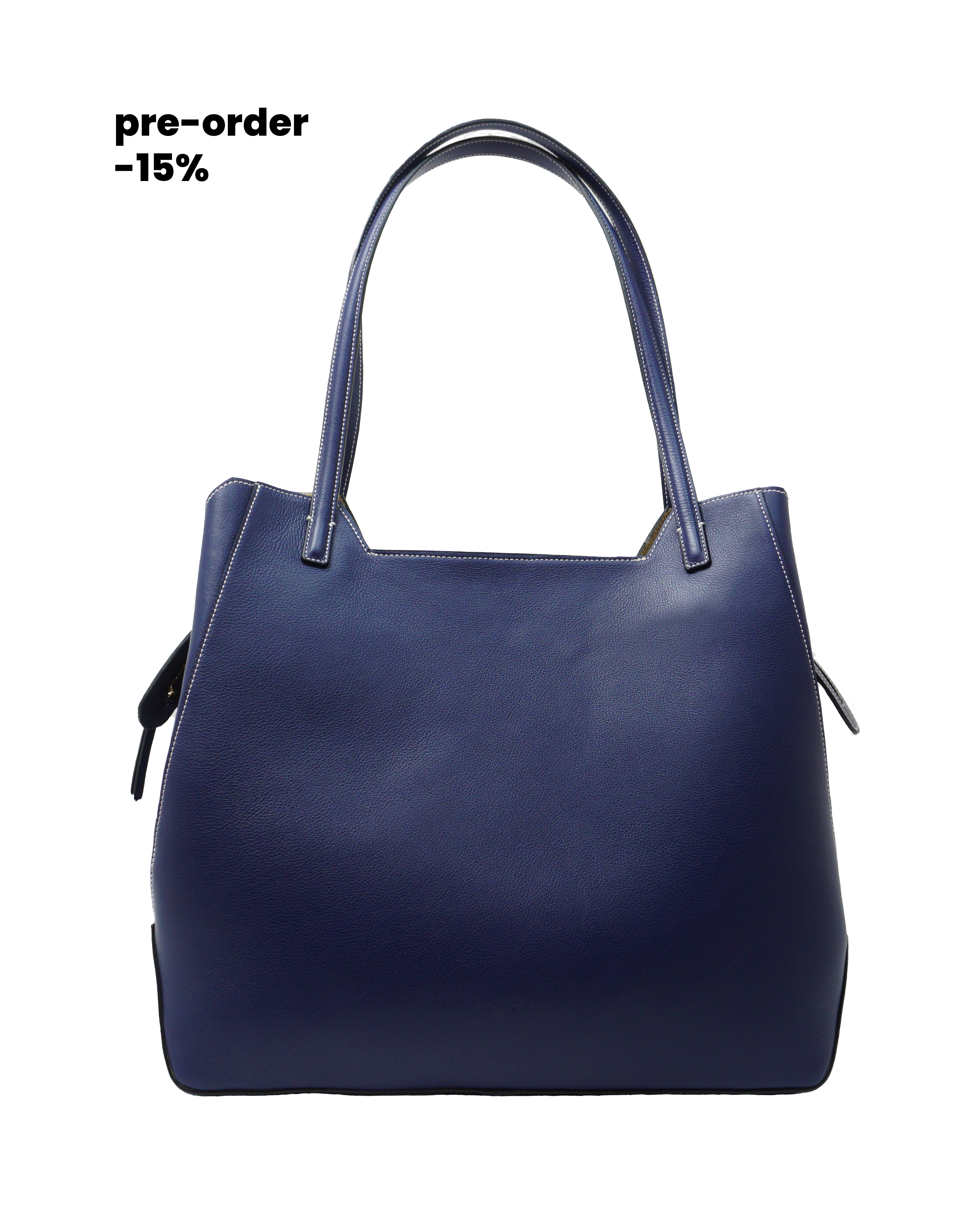the V tote bag marine blue