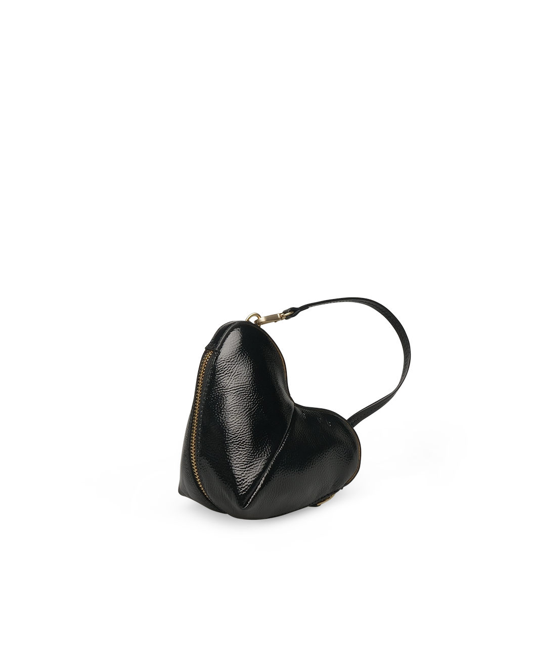 the corazón glossy black pouch