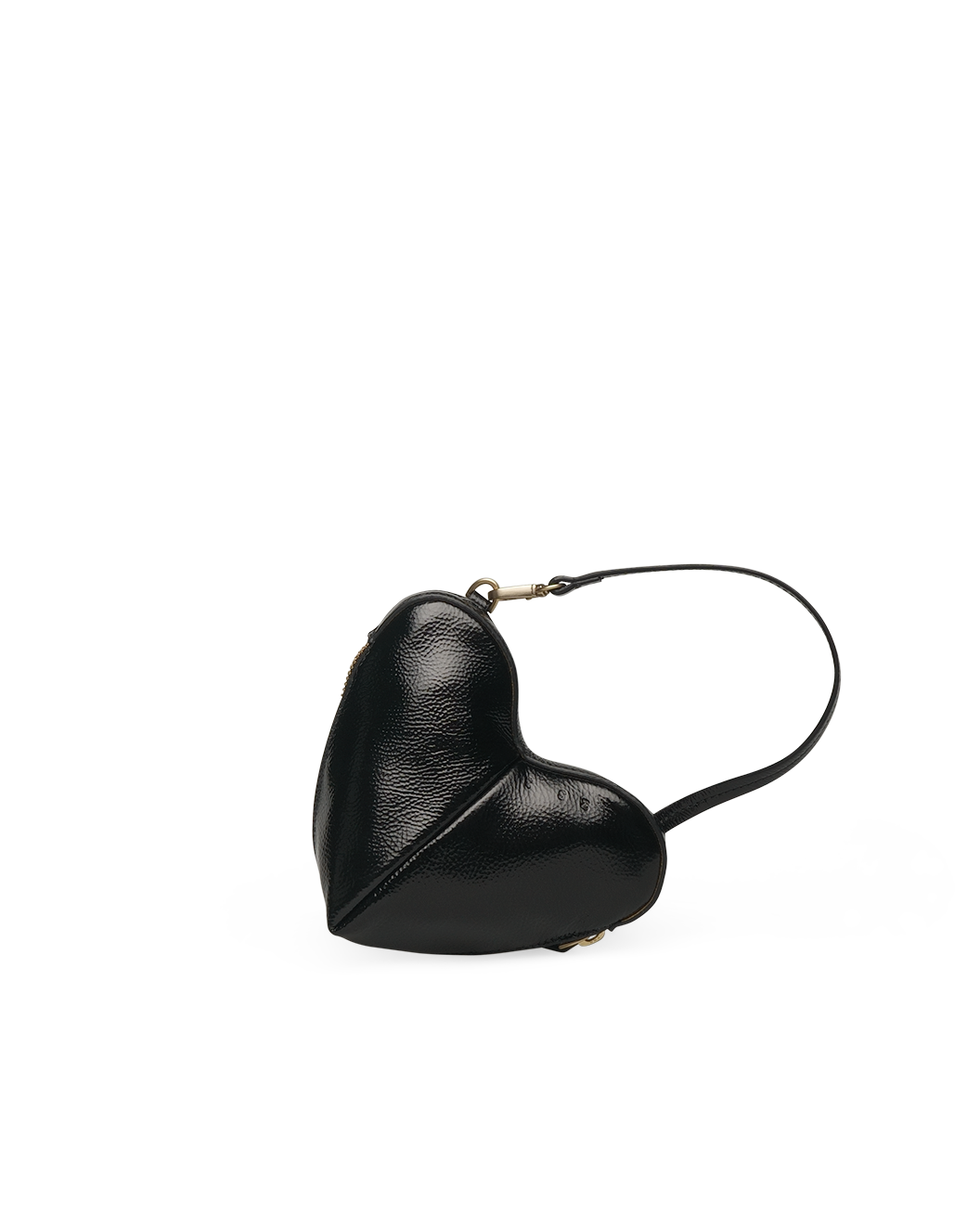 the corazón glossy black pouch
